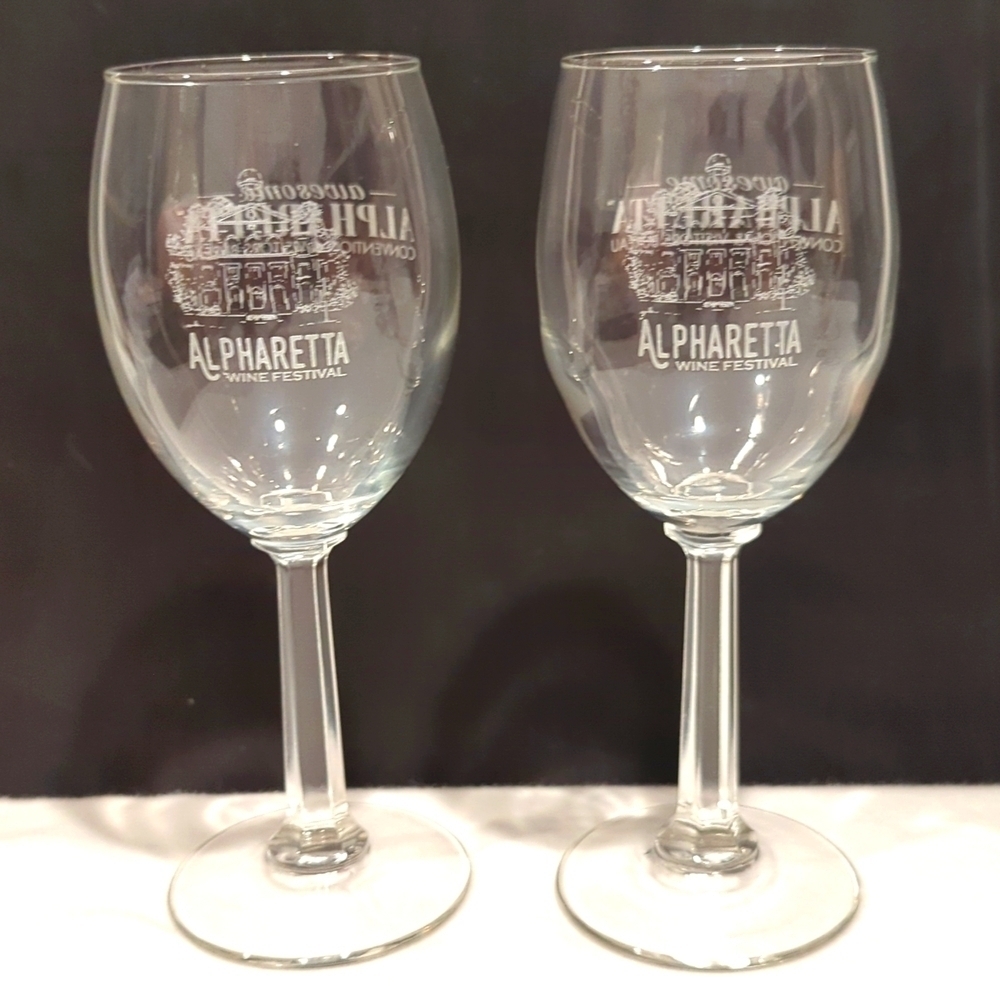 Roswell GA Wine Festival 2022 Wine Glass Set of 2